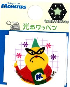 貼花補丁 - キャラクター ディズニー 光るワッペン モンスターズインク ロズ（ サイズ　約2.5×2.5cm 1枚入り ) （ キャラクターワッペン アップリケ アイロン 刺繍 かわいい おしゃれ マーク キッズ 子供 こども 男の子 女の子 入園 入学 )
