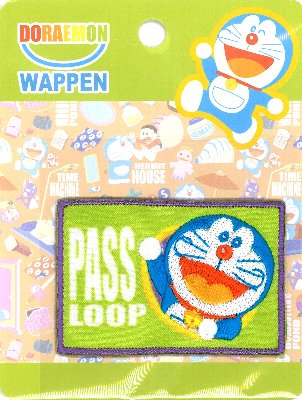 キャラクター 刺しゅう ワッペン ドラえもん （ PASS LOOP ）（ 大きさ　約4.5×6.5cm 1枚入り )( ドラエもん どらえもん ) （ キャラクターワッペン アップリケ アイロン 刺繍 かわいい おしゃれ マーク キッズ 子供 入園 入学 )