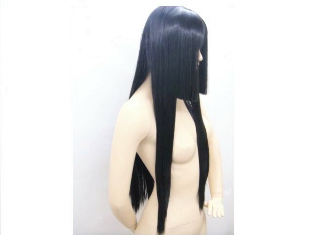 【送料無料】 姫 コスプレ ウィッグ ロング（hime-TF80 ブラック 黒 ウィッグネット付）【さんかれあ】【うみねこのなく頃に/フェザリーヌ】【けいおん 秋山澪】【江戸時代】【大奥】風　etc… 平安時代 アニメ ゲーム マンガ キャラクター ハロウィン コミケ 仮装 かつら