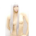 【送料無料】 コスプレウィッグ ロングストレート(gt-TF80 シルバー 80cm) 人気商品! ハロウィーン コミケ 舞台 ファッションウイッグ イベント 撮影会に!