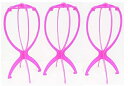 (送料無料)【 ウィッグスタンド ハンガー お得な3個セット ピンク 】簡単組み立て かつら 保管 フルウィッグ 部分かつら コスプレ ウィッグ ファション