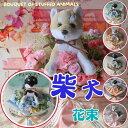 柴犬の花束 ブラック・ベージュ(お花 6カラー)豆柴 黒柴 犬の花束 花 ぬいぐるみ プレゼント 贈り物 誕生日 フラワーギフト 犬 ギフト お祝い 発表会 卒...
