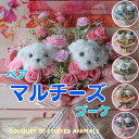花束 マルチーズのペアタイプ花束(6カラー)花 マルチーズ ミック犬 マルプー マルポメ チワマル マルチワ マルチワワ ぬいぐるみ入り花束 犬 DOG 花束 ...