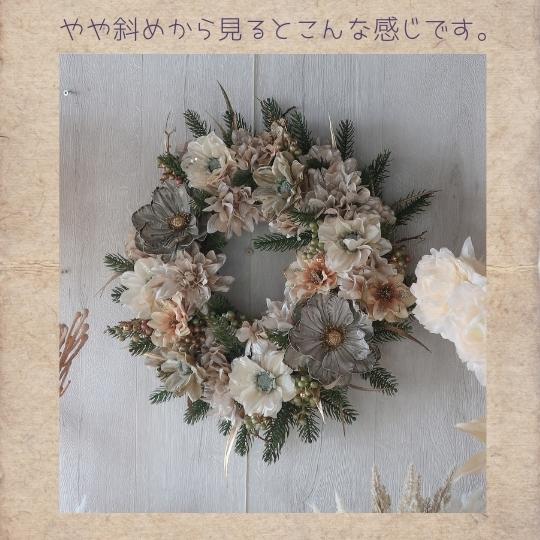 アネモネとクリスマスローズの クリスマスリース クリスマス 装飾 ディスプレイ 造花 アートフラワー 誕生日プレゼント 花 開業祝い 開店祝い 開院祝い 新築祝い 結婚祝い 結婚記念日 フラワーギフト プレゼント リース