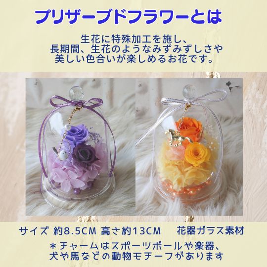 「小さくてかわいい シマエナガ チャーム付き プリザーブドフラワー アレンジメント」母の日 母の日ギフト プレゼント 花 プリザーブド ガラスドームアレンジメント シマエナガ フラワーギフト誕生日プレゼント 敬老の日 還暦祝い お供え 御供 供養 お悔やみ