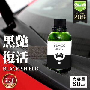 車 洗車 黒樹脂復活 樹脂パーツ 樹脂復活 コーティング BLACK SHIELD 60ml | 日本製 黒艶 復元 1年耐久 足元樹脂 モールコーティング剤 窓枠 モール 復活 未塗装樹脂コーティング 樹脂用 樹脂バンパー 劣化抑制 色ヤケ 色褪せ 色あせ 変色 白ボケ 保護 洗車用品 手洗い