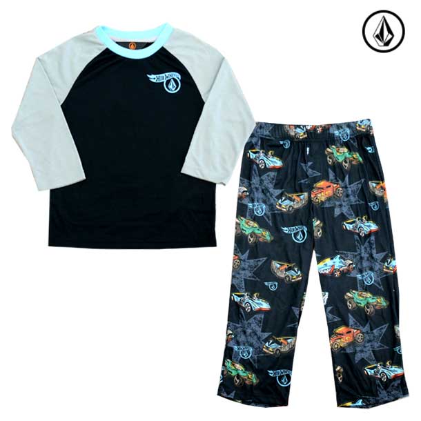 HW ROLLER PNT PJ SET キッズ パジャマ【VOLCOM】ボルコムYOUTH VOLCOM PAJAMASy23418s0-blk