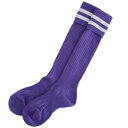 サッカーソックス (ムラサキ×シロ)【KIF】キーフ 2本ライン サッカーストッキング (BANDO-2 ハッチュウ)