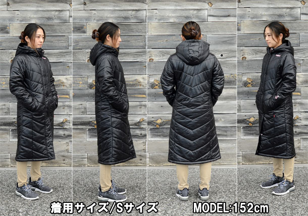 ピットスポーツ限定 レディース パデッドロングコート【hummel】ヒュンメルピットスポーツ コラボ商品中綿 ベンチコート(HLW8081KM)バーゲン　サッカー　用品　セール