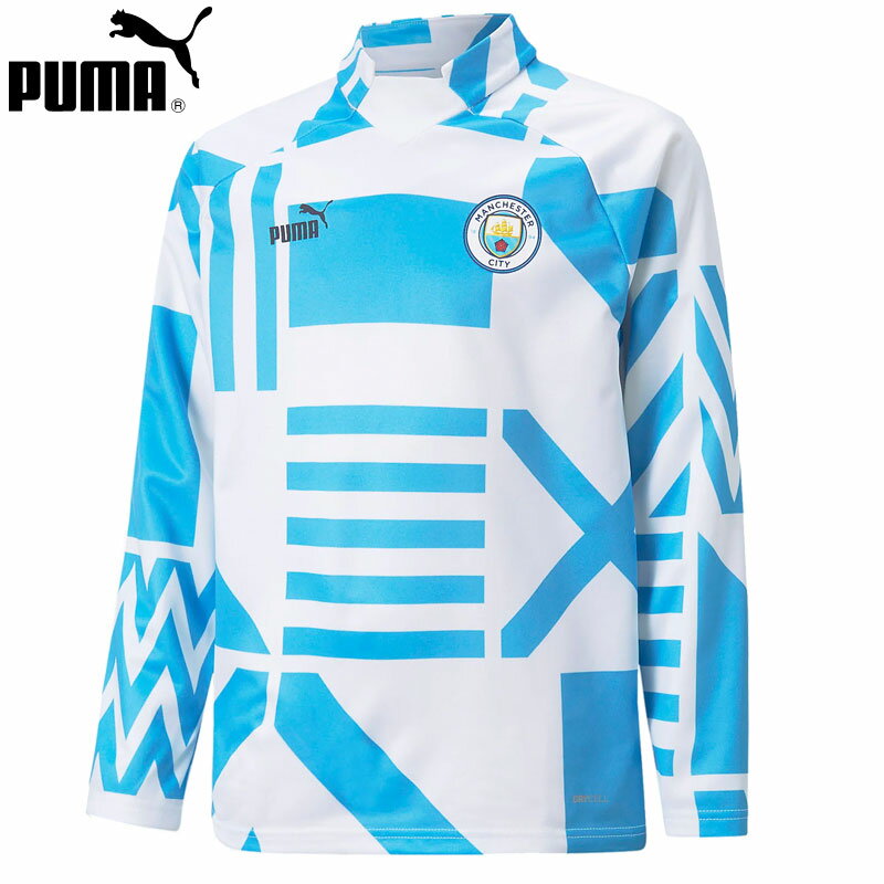 プーマ PUMA キッズ マンチェスター シティー MCFC プレマッチ ニットトップ JR ジュニア サッカー レプリカウェア 22SS(767785-07)