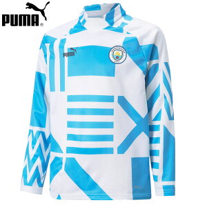 プーマ PUMA キッズ マンチェスター シティー MCFC プレマッチ ニットトップ JR ジュニア サッカー レプリカウェア 22SS(767785-07)