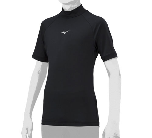 ミズノ MIZUNO ジュニア・ハイネック・半袖 (吸汗速乾 防汚 抗菌防臭) JR 野球 ア...