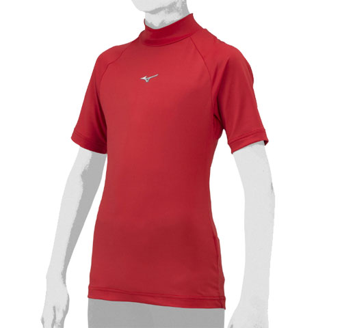 ミズノ MIZUNO ジュニア・ハイネック・半袖 (吸汗速乾 防汚 抗菌防臭) JR 野球 ア...