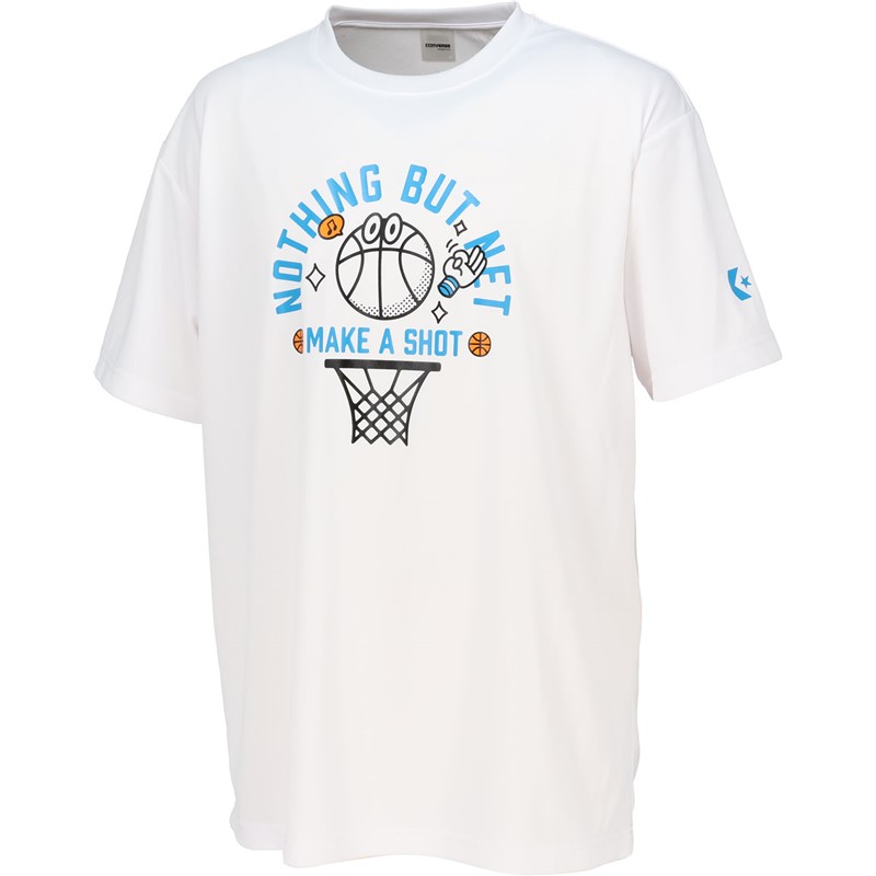 converse(コンバース)4S プリントTシャツバスケットTシャツ M(cb241364-1100)