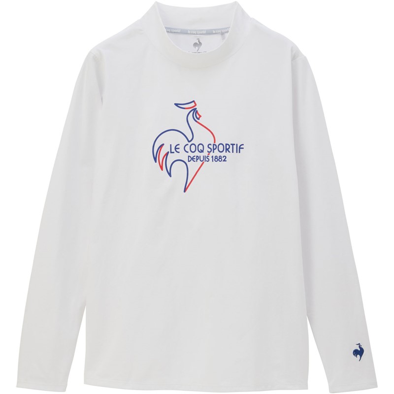 lecoqsportif(ルコック)モックネック長袖 シャツテニスロングTシャツ W(qtwxjb01-wh)