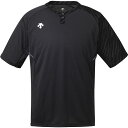 デサント(descente)2ボタンシヤツ野球 ソフト半袖 Tシャツ(db127-blk)