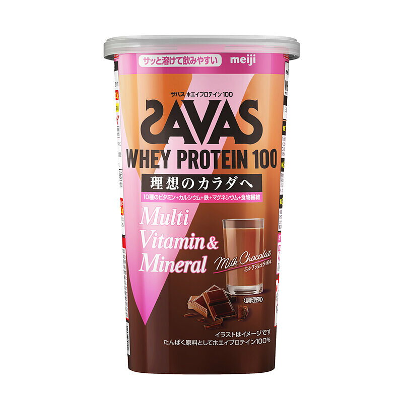 SAVAS(ザバス)ザバス ホエイプロテイン100 マルチビタミン&ミネラル ミルクショコラ風味 280gサプリメント(栄養補助食品)スポーツサプリメント機能性成分2633062 pit-sports-10665880 ピットスポーツ 楽天市場店 パッケージ画像