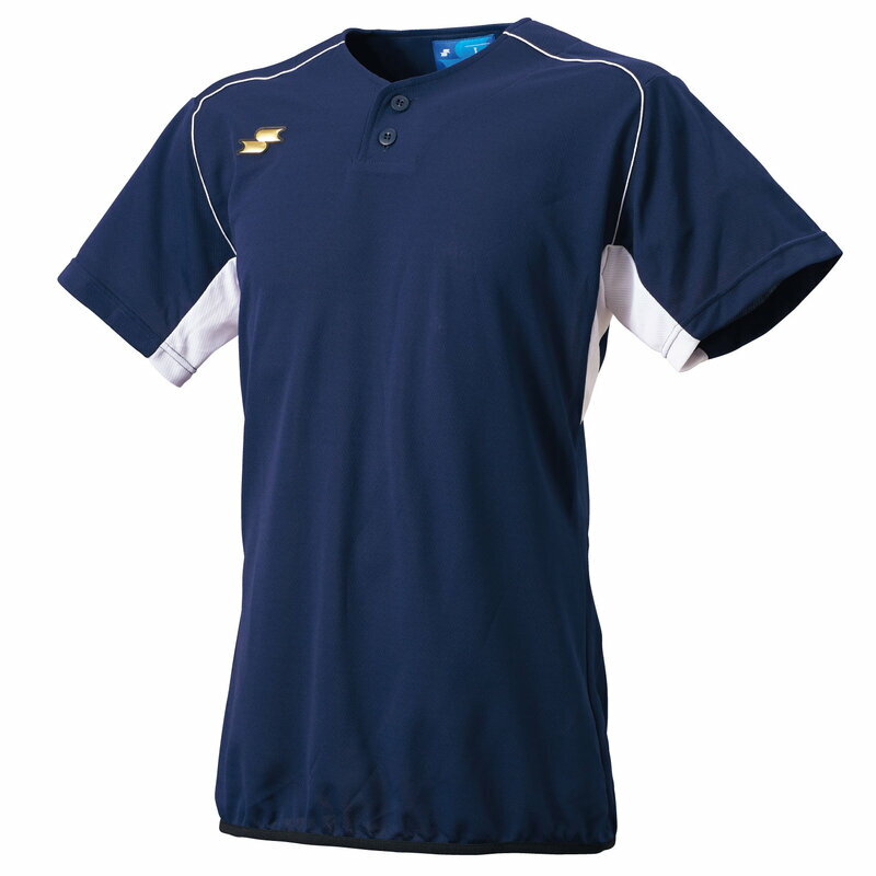 SSK(エスエスケイ)2ボタンベースボールTシャツ(裾バインダー)野球 25SSウェアTシャツBT2690