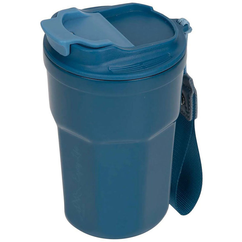 商品の説明 真空二重構造で保温・保冷に1年中使用可能なタンブラー。 ふたはゴミなどが入りにくいフラップタイプ。 持ちやすいオクタゴン(八角形状)ボディ。 ストラップ付。 素材・材質 本体内側/ステンレス鋼 本体外径/ステンレス鋼(アクリル樹脂塗装) 飲み口栓・フラップ栓/ポリプロピレン(耐熱温度100度・耐冷温度-20度) パッキン・底部/シリコーンゴム ストラップ/ポリプロピレン 原産国 中国 カラー ブルー 仕様 保温効力/(約)72度以上(1時間)、保冷効力/(約)8度以下(1時間)