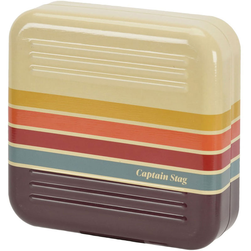 CAPTAIN STAG キャプテンスタッグ蚊取り線香スタンドケース クリームイエロー/マルチボーダーアウトドア バーベキューその他um1659