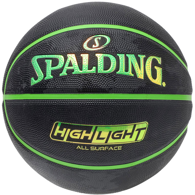#5 Ball - SPALDING スポルディングハイライト グリーン ラバー SZ5バスケットボール ボール5号85152j