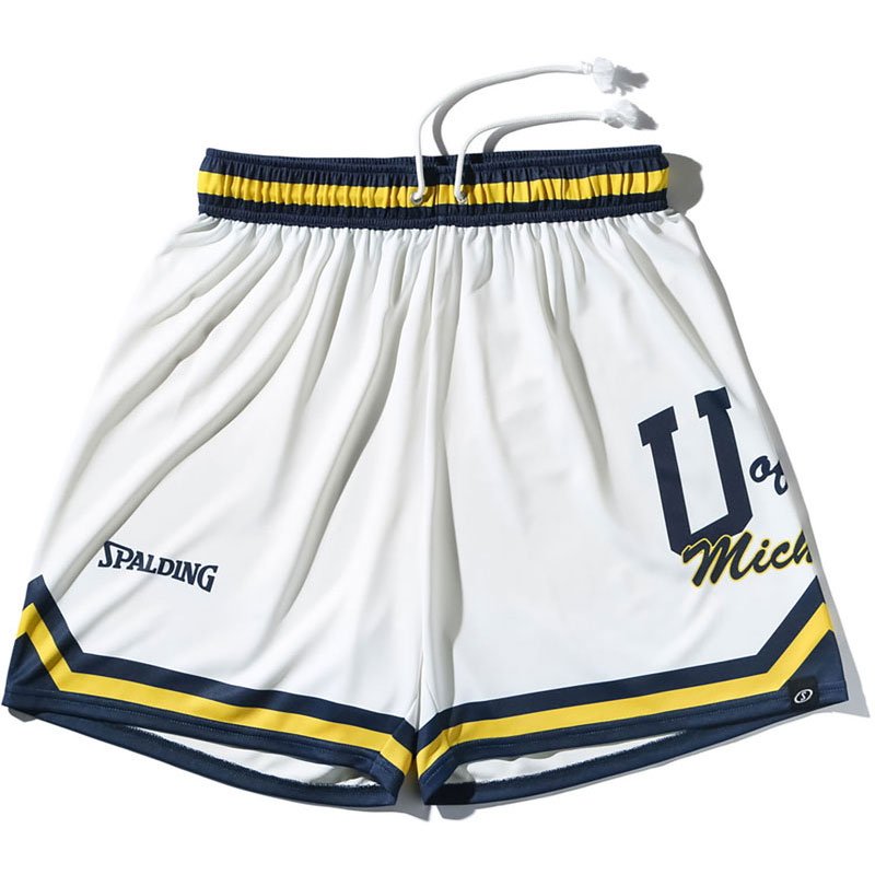 SPALDING スポルディングジャージーショーツ ミシガン UオブM ロゴ サイドバスケットボール プラクティ..