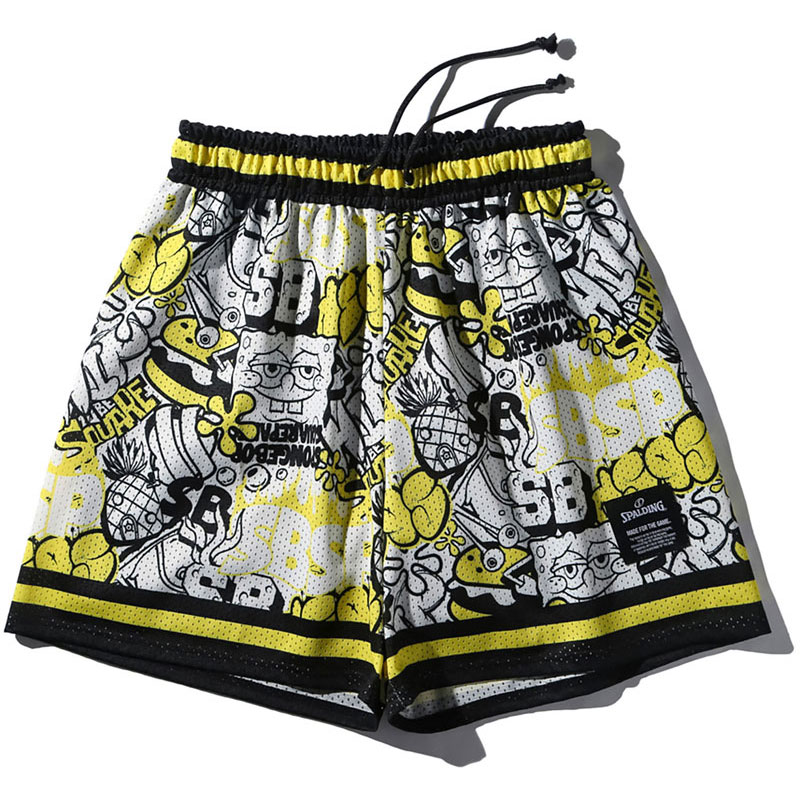 SPALDING スポルディングジャージーショーツ スポンジ・ボブ グラフィティバスケットボール プラクティ..