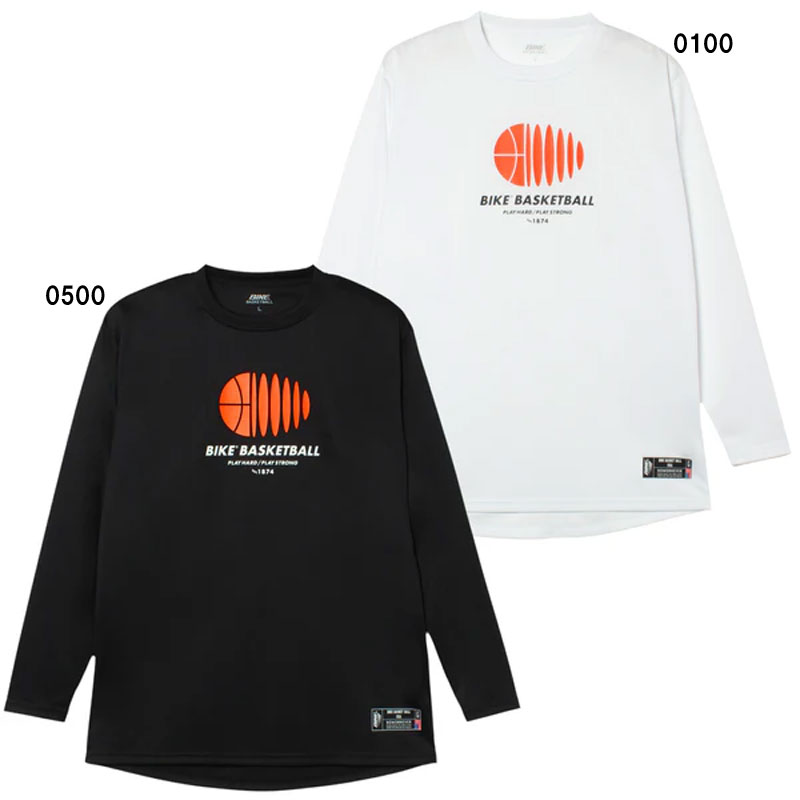 BIKE バイクL/S Tシャツ(B/Bロゴ)バスケットボール プラクティスシャツ 長袖 TシャツBK6703