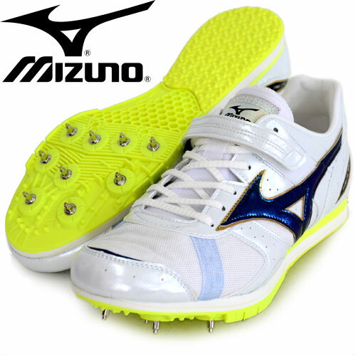 エビデンス メーカー希望小売価格はメーカー商品タグに基づいて掲載していますMIZUNO　フィールド ジオAJ 世界のトップ選手も愛用する万能型の跳躍専用モデル。 ・オールウェザーフィールド専用 ・走幅跳／三段跳／棒高跳専用 ■甲材：合成繊維・人工皮革 ■底材：合成底 ■カラー：36：ホワイト×マジェスティックグリーン ■サイズ：23.0～29.0cm ■スパイクピン：8ZA-301（9mm） ■レンチ：8ZA-309 ■質量：約230g（26.0cm片方） ■日本製 ・ダイニーマテープ ・ダイニーマシューレース ・三軸織物 ・GEO PLATE Type-J（Jump Type）v ・フラットソール ・跳躍専用ラスト ・シューズ袋（日本製）付