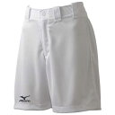 パンツ ハーフタイプ ウエストベルトループ(レディース) (01ホワイト)【MIZUNO】ミズノ野球 ウエア ユニフォームパンツ(12JD6f7001)