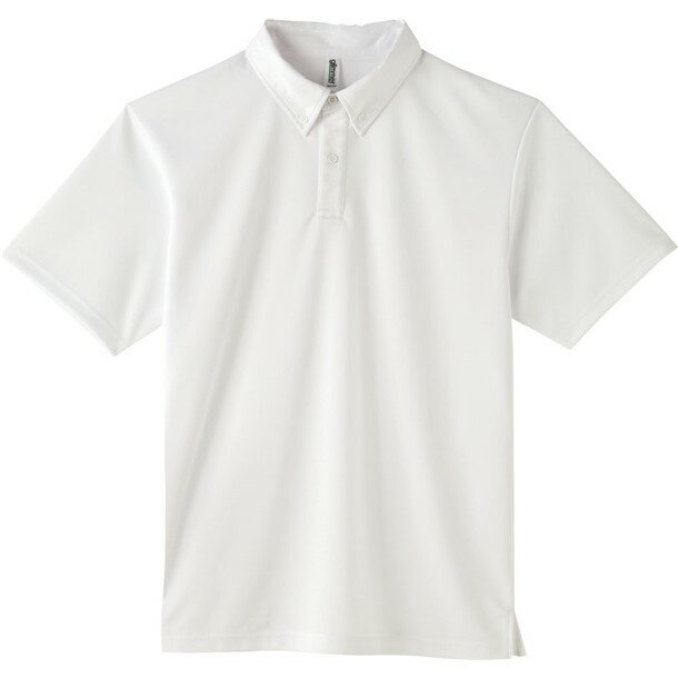 ドライボタンダウンポロシャツのポケット無しタイプ 素材：ポリエステル100％ 機能：吸汗速乾、UV　CUT、UPF20/遮断率90％ 仕様：スリット 【カラー】(001)