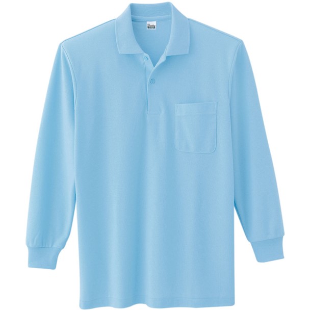 ポロシャツの定番の長袖タイプ。 SS～5Lの8サイズ、16色揃ってバリエーション豊富。 素材：交編鹿の子、本体/綿65％、ポリエステル35％、リブ/綿60％、ポリエステル40％ 【カラー】(033)