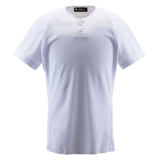 ユニフォームシャツ ハーフボタンシャツ【DESCENTE】デサント野球 ソフトユニフォーム シャツ・M(DB1012-SWHT)