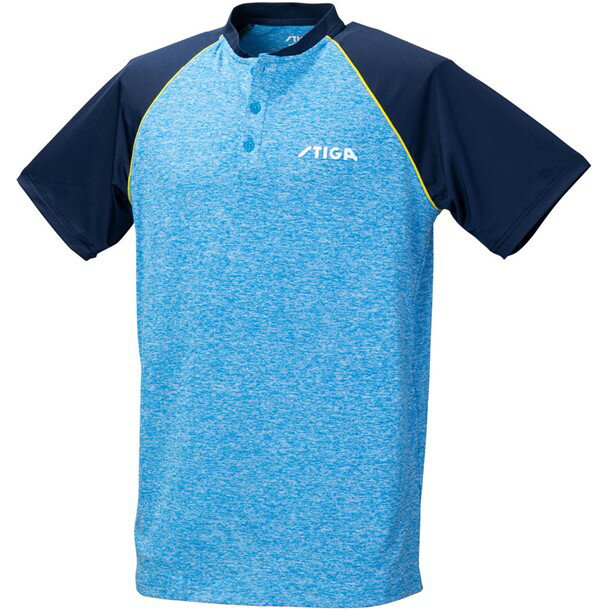 シャツチームII ブルー/ネイビー S【stiga】スティガタッキュウゲームシャツ(1854426004)