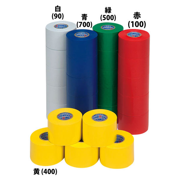 _バレー・バスケット・ハンド用、カラーをご指定下さい。こちらの商品は返品、交換はお受けしかねますのでご了承ください。'サイズ：長さ20m×幅5cm、厚さ0．2mm自重：1105g／組カラー：白、赤、黄、緑、青／5巻入りバレー、バスケット、ハンド用材質：塩化ビニール日本製【カラー】(700)ラインテープ　50V（5巻入）