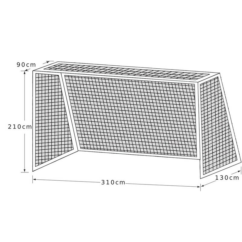 フットサルゴール用ネットです。 取付ロープ付き。 耐久性に優れかつお求めやすい75本タイプのゴールネットです。 素材：ポリエチレン440T/75本 サイズ：幅310cm×高210cm×奥行上90cm×奥行下130cm 重量：4．2kg 仕様：フットサルゴールサイズ、2枚1組、白色 付属品：取付ロープ、広口収納バック 原産国：日本 【カラー】(_)