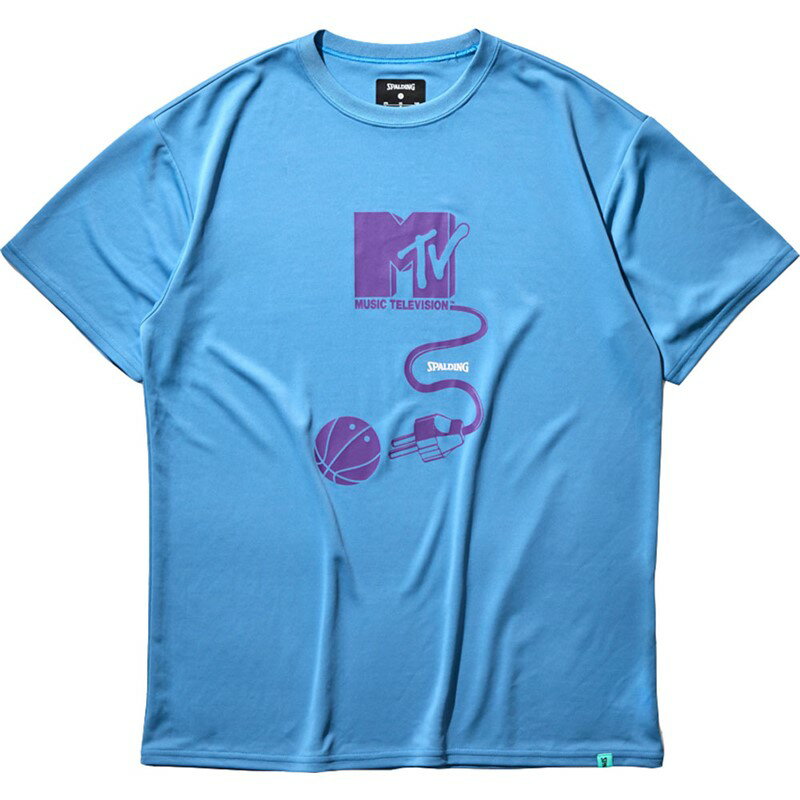 MTVロゴから伸びるプラグとコンセントに見立てたバスケットボールのグラフィックのTシャツです。 使用済みペットボトルを使用したエコフレンドリーなリサイクル生地を使用しています。 素材：ポリエステル100％ 機能：吸水速乾、UVカット、エコ生地 【カラー】(5600)