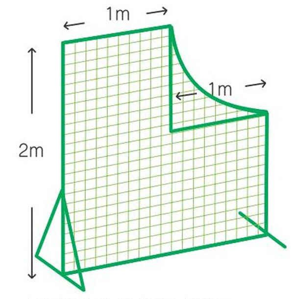 硬式・軟式兼用のピッチャー前L型ダブルネットです。（マジックテープ付）'材質：ポリエチレン440T／60本サイズ：幅2m×高2m硬式・軟式兼用【カラー】ピッチャー前用L型ダブルネット取替用（硬式・軟式兼用）
