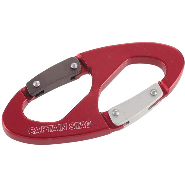 ダブルカラビナ(レッド)【captainstag】キャプテンスタッグアウトドアグッズ(um1870)