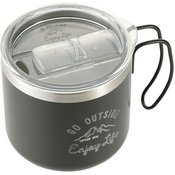 Wステンレスマグカップヨウフラップ(クリア)【captainstag】キャプテンスタッグアウトドア食器(ue4911) 2