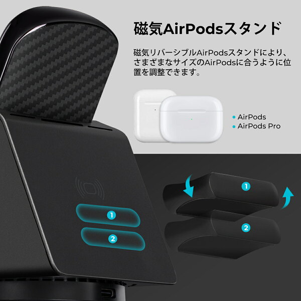 MagSafe充電器セット置くだけ充電卓上セットワイヤレス充電器3in1MagEZSlider+MagEZCase2GalaxyS22UltraiPhone13ProMagSafeモバイルバッテリー持ち運びPSE認証送付無料AppleWatch7AirpodsPro3スタンド式マグネット