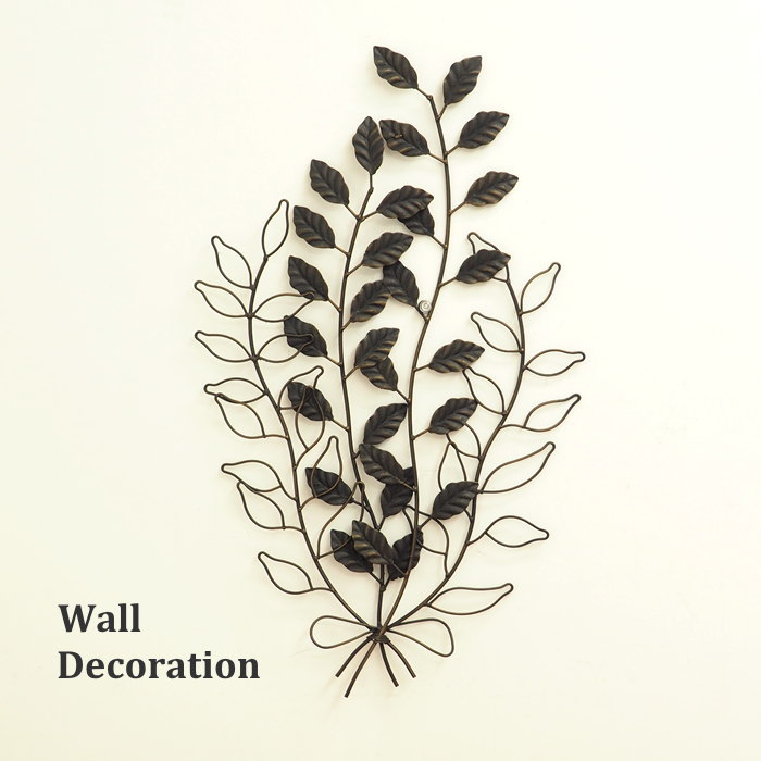 [あす楽] ウォールデコブーケ 6503 壁飾り 村田屋産業 インテリア おしゃれ ウォールデコ アイアン 壁 オーナメント ウォールデコレーション 壁掛け アンティーク調 リビング 玄関 リーフ ブーケ 葉 模様替え 【 送料無料】