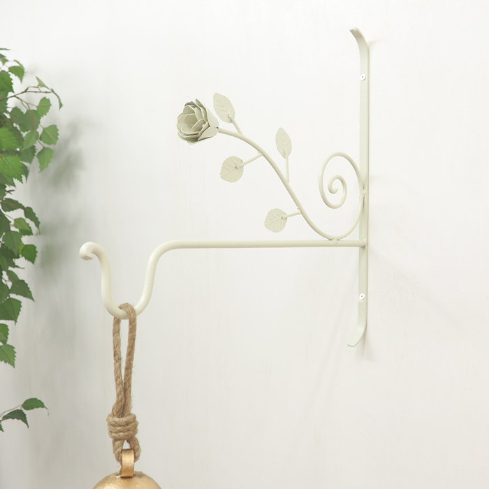[あす楽] [ アイアンローズブラケット クリーム 6626 村田屋産業 ] フック 壁 ブラケットインテリア ハンギング ウォールフック おしゃれ 壁掛け 吊り下げ アイアン オブジェ ディスプレイ ハンギングブラケット アンティーク風 薔薇 ローズ 【送料無料】