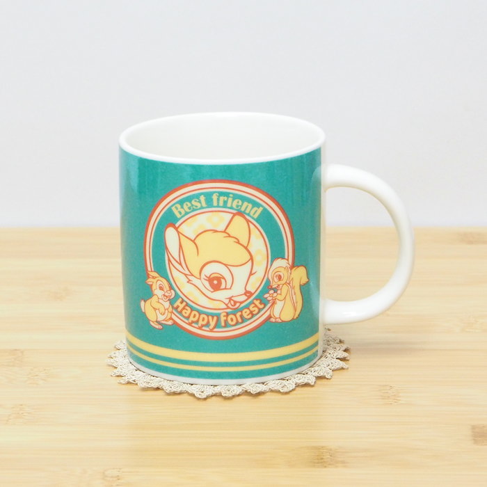 ●[あす楽] [レトロポップマグバンビ] マグカップ 陶器 おしゃれ ディズニー 3305-07 三郷陶器 食器 レンジ対応 かわいい コーヒーカップ 電子レンジ 食洗機対応 カップ キャラクター レトロ マグ コップ バンビ とんすけ フラワー ギフト 【送料無料】