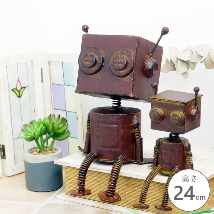 [あす楽][メタルロボット1号大] ガーデンオーナメント 4913 村田屋産業 おしゃれ 置物 オブジェ インテリア 雑貨 かわいい ガーデニング ブリキ ロボット 小さい ガーデン オーナメント ディスプレイ 飾り レトロ アンティーク フィギュア お座り ブリキオブジェ 可愛い 花