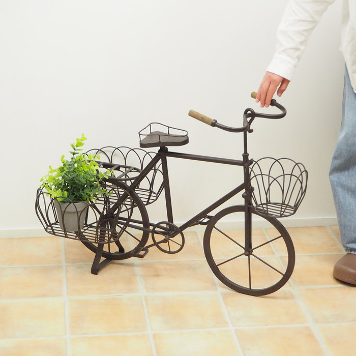 [あす楽] [アンティークバイシクルプランター 7517 村田屋産業] フラワースタンド ガーデニング 花台 ..