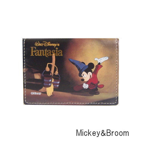 [即出荷] [Mickey&Broom] 定期入れ レディース 本革 ディズニー パスケース FA-17 ディバージョン カードケース 二つ折り おしゃれ icカード かわいい ブランド雑貨 レザー キャラクター ミッキー ファンタジア ギフト 日本製 【ネコポス便不可】【あす楽対応】