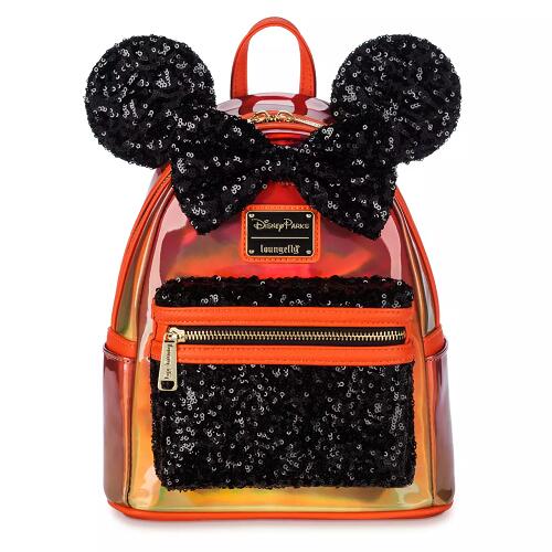 ディズニー Disney US公式商品 ミニーマウス スパンコール リュックサック バッグ 鞄 かばん　Minnie Mouse Sequin Loungefly Mini Backpack ラウンジフライ ミニ  海外 限定 グッズ ストア　ハロウィーン