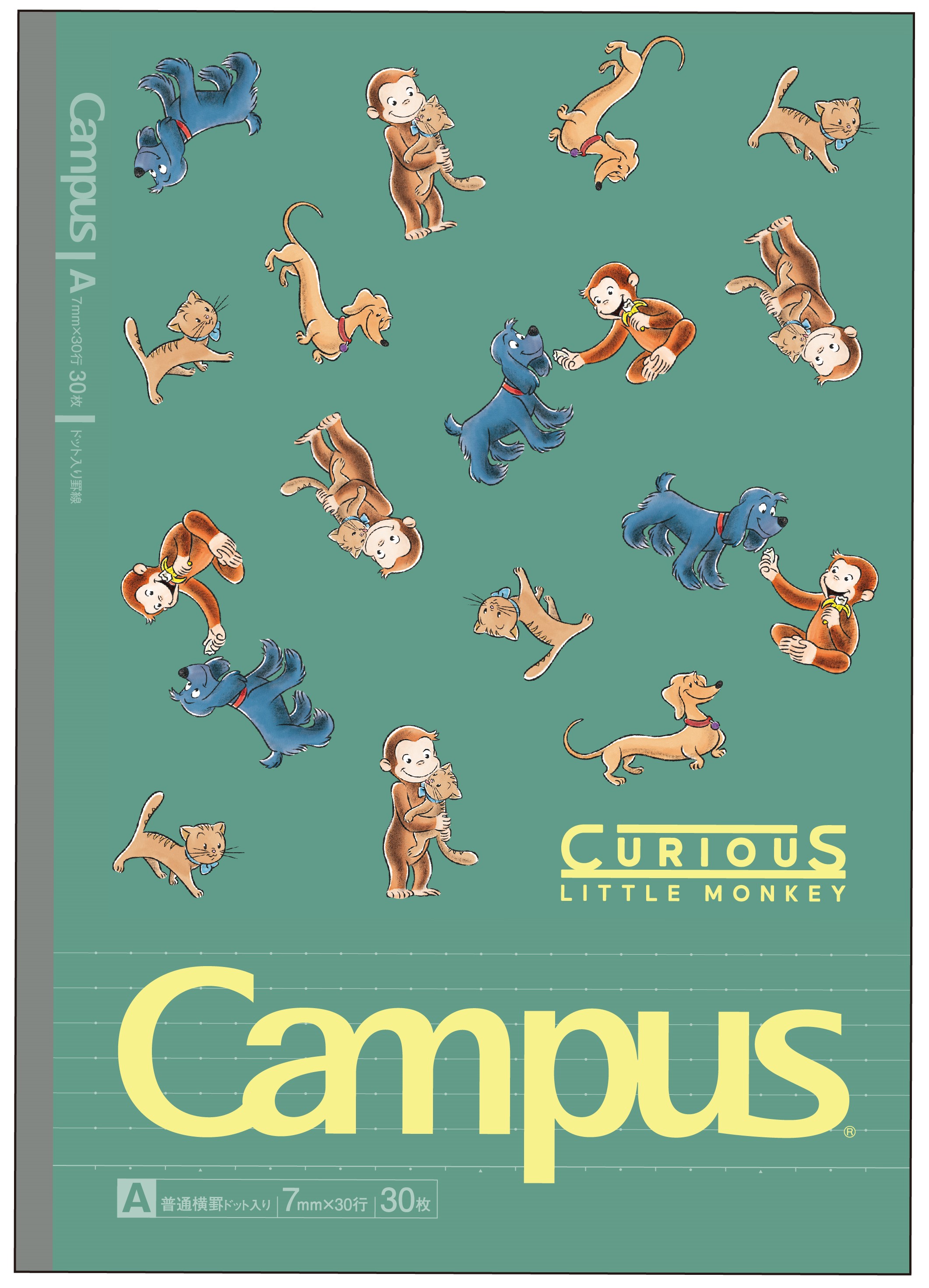 キャンパスノート A罫 ドット入り罫線 おさるのジョージ ニューヨークブックストアシリーズ 301536002 ショウワノート