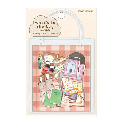 シール フレークシール WHAT‘SINTHEBAGシールフレーク 図書館に行くときのカバン 223296 カミオジャパ..